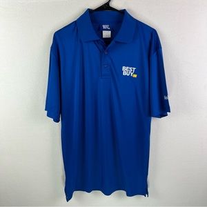 Best Buy Mens Polo Shirt Large Blue Mobile Short Sleeve Work Uniform Retail